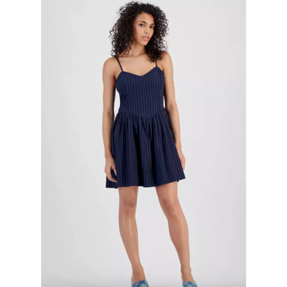 NEW Tinseltown Blue Sweetheart Mini Dress Size Large Fit and Flare Sundress - Picture 1 of 8